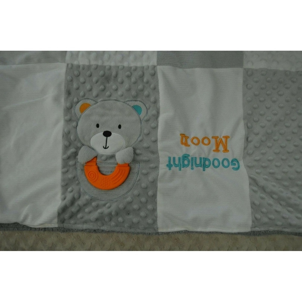 Forever Baby Patch and Play Blanket Goodnight Moon Bear Elephant Gray Mirror